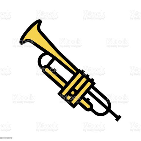 Ilustración De Trompeta Viento Músico Instrumento Color Icono