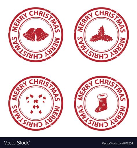 Christmas Rubber Stamps Royalty Free Vector Image