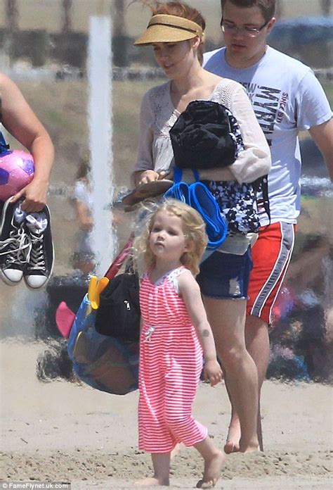 Amy Adams Plays In The Sand With Daughter Aviana And Fiancé Darren Le