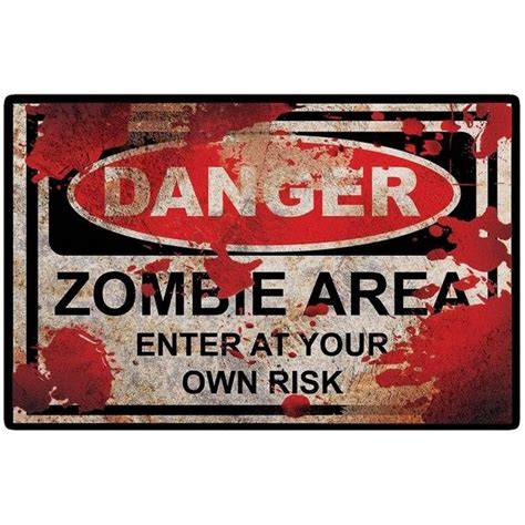 Sticker panneau used danger zombie area rats rusted zombie 28 | Zombie ...