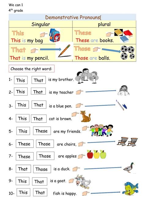 An English Worksheet With Words And Pictures