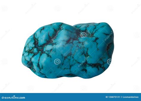 Turquoise Mineral Isolated Stock Image Image Of Copper 126875131