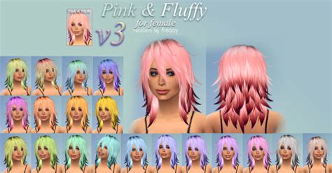 My Sims 4 Blog Pink And Fluffy Hair Recolors By Freqqy