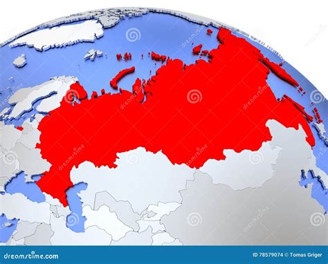 Rusland Op Wereldkaart Stock Illustratie Illustration Of Gebied