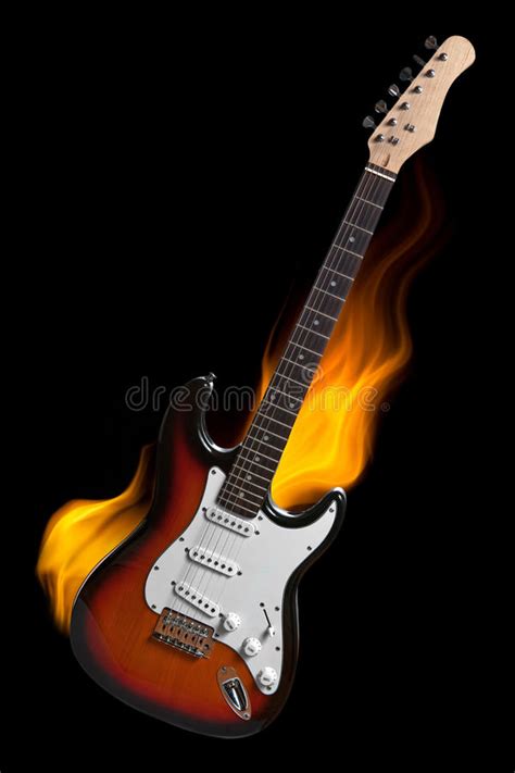 Guitarra Eléctrica Del Fuego Stock De Ilustración Ilustración De