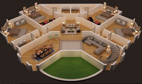 3d Floor Plnan Of Luxury House 2nd Foor Plan Cgtrader House Layouts