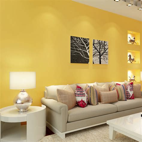 Paysota Modern Simple Solid Color Yellow Wallpaper Bedroom Living Room