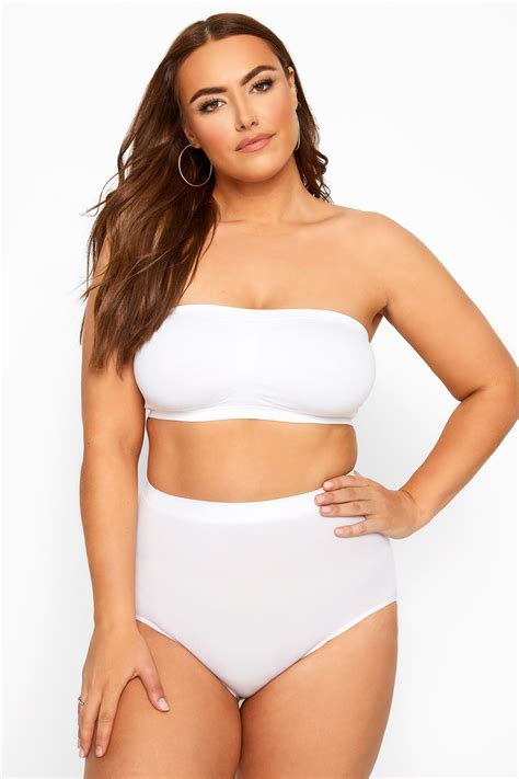 White Seamless Padded Bandeau Bra Yours Clothing