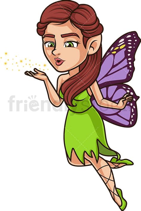 Magical Fairy Blowing Pixie Dust Cartoon Clipart Vector Friendlystock