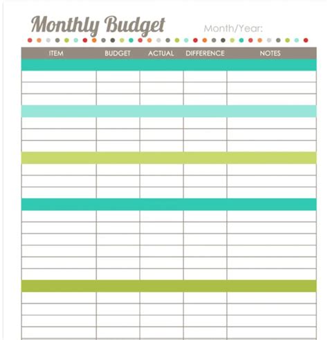 11 Cute Printable Monthly Budget Worksheets Cute And Free