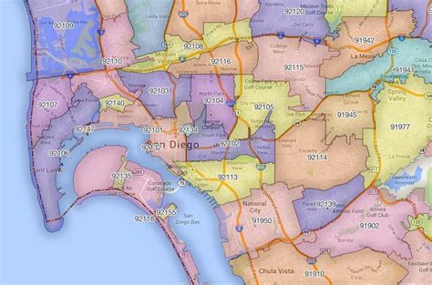 San Diego Map By Zip Code Table Rock Lake Map