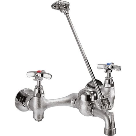 Faucetsrated.com is supported by its audience. Delta Commercial 8" Chrome 2-Handle Low-Arc Wall-Mount ...