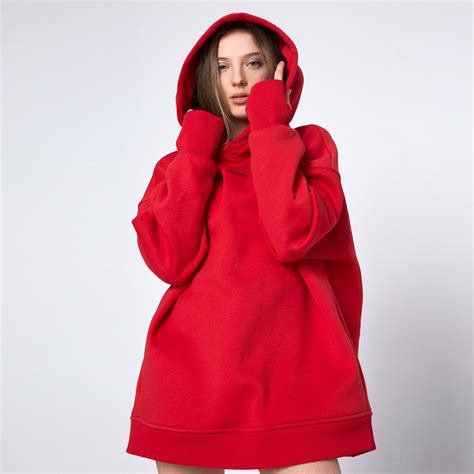 Red Oversized Hoodie Trendy Pullover Hoodie Oversized Etsy