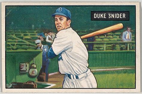 Issued By Bowman Gum Company Duke Snider Outfield Brooklyn Dodgers