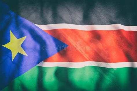 South Sudan Flag Waving Stock Illustration Illustration Of Country