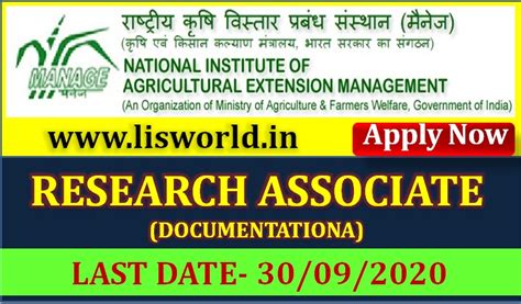 Recruitment For Research Associate Documentation At National