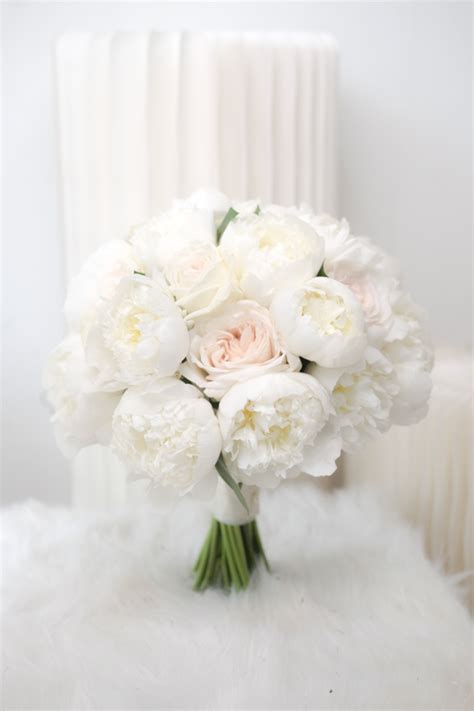 Classic White Peony Bridal Bouquet The Flower Factory