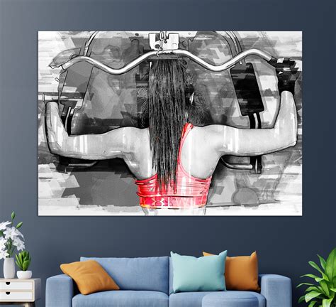 Women Workout Motivation Fitness Wall Art Fitness Canvas Etsy