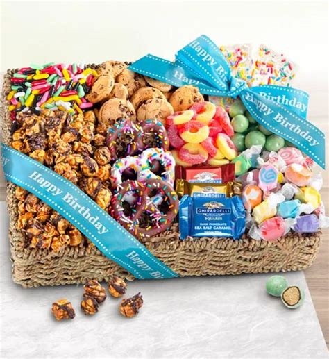 Happy Birthday Ghirardelli Chocolates And Sweets Gift Basket Kudosz Gift Baskets