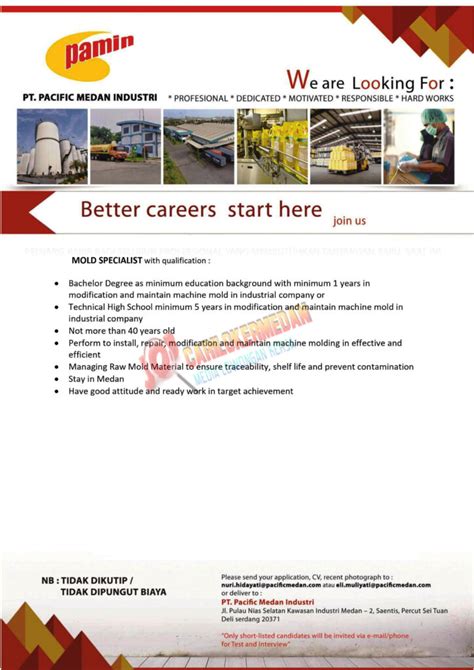 Informasi ini ditujukan bagi anda yang baru lulus dari pendidikan atau. Lowongan Kerja Di PT Pacific Medan Industri KIM 2 Medan ...