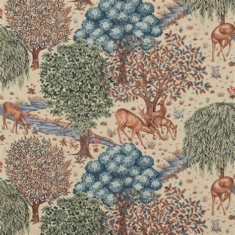 The Brook Tapestry Linen Fabric Morris And Co By Sanderson Design