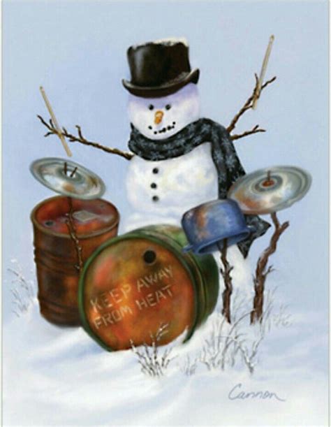 Snowman Drummer Drums Art Vintage Christmas Cards Vintage Christmas