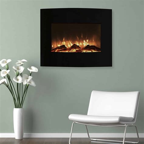 Northwest 25 Inch Curved Wall Mounted Electric Fireplace Includes