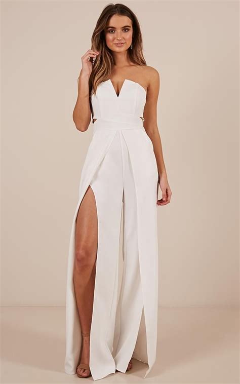 Just Like Fire Jumpsuit In White Showpo Jumpsuits For Women Edgy Dress Dresses To Wear To