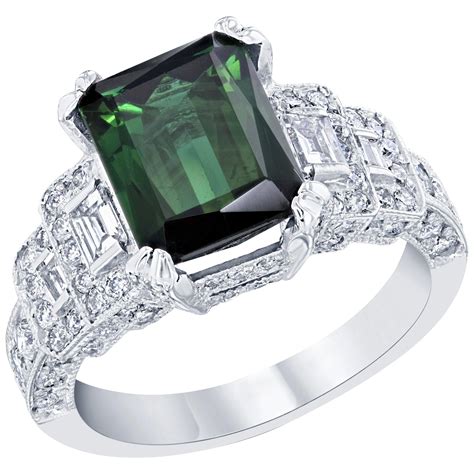 608 Carat Chrome Green Tourmaline Diamond White Gold Ring At 1stdibs