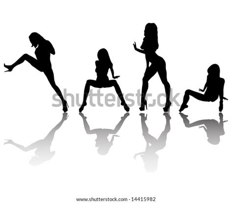Silhouettes Girls Sexual Poses Without Clothes Stock Vector Royalty