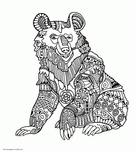 Bear Coloring Page For Adults Coloring Pages Printablecom