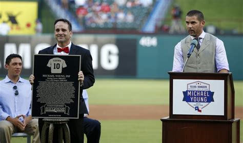 Michael Young Right Speaks After Being Inducted As A New Member Of