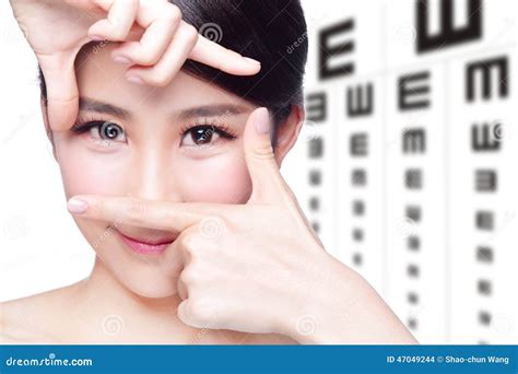 Woman And Eye Test Chart Stock Photo Image Of Chinese 47049244