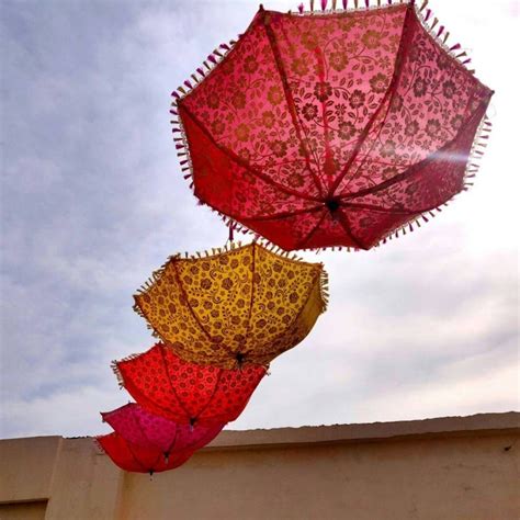 Traditional Indian Vintage Umbrella Parasol Decorative Etsy Uk