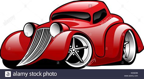 Classic Muscle Car Hot Rod Cartoon Illustration Stock