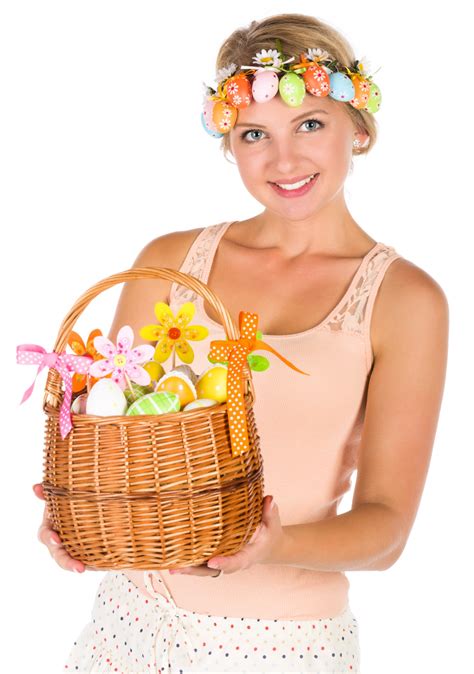 Easter Woman And Basket Free Stock Photo Public Domain Pictures