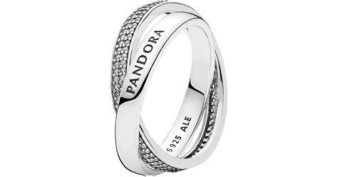Pandora Silver Cz Promise Ring In Metallic Lyst
