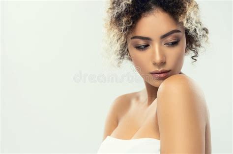 Beauty Closeup Portrait Of Beautiful Mixed Race Caucasian African