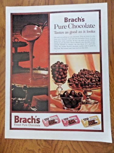 1961 Brachs Candy Ad Chocolate Malted Milk Balls Creme Drops Peanut