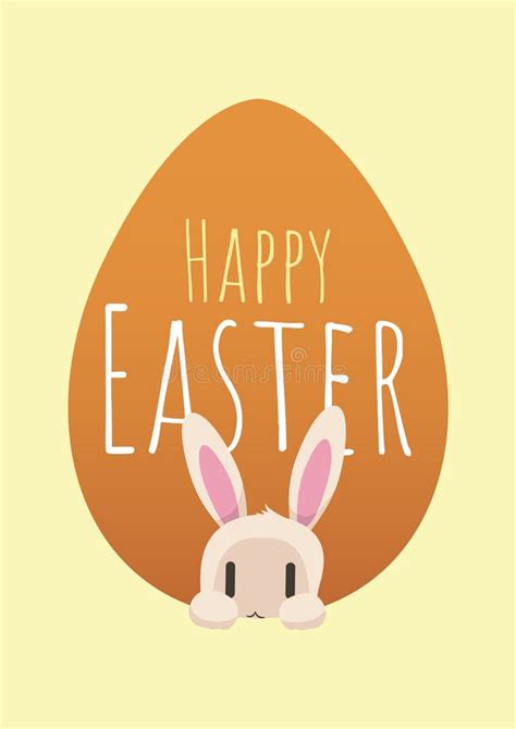 Happy Easter Greeting Card With Bunny And Easter Egg Stock Vector