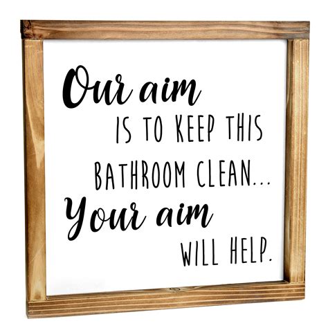 Buy Our Aim Is To Keep This Bathroom Clean Sign 12x12 Inch Bathroom Signs Decor Funny Quotes