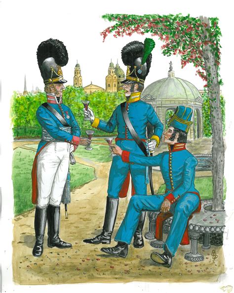 Bavarian Infantry Officers 1812 By Bruce Bassett Powell