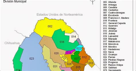 Coahuila De Zaragoza Mapa Geografico