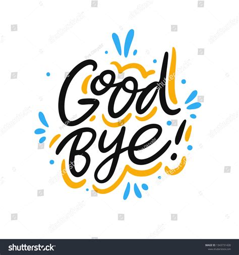 Good Bye Hand Drawn Vector Lettering Stock Vector Royalty Free