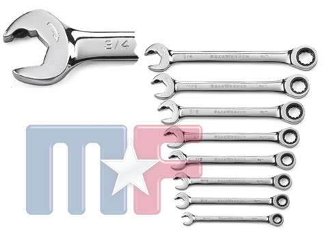 85599 Gearwrench Open End Ratcheting Wrench Set Sae 8 Pieces Mandf