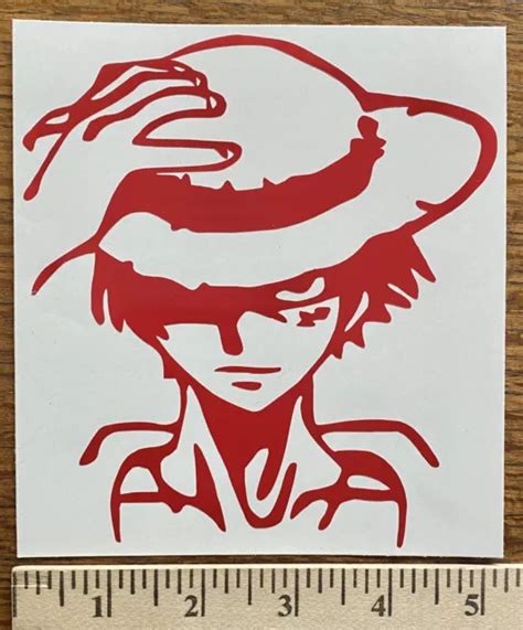 One Piece Monkey D Luffy Straw Hat Pirates Logo Red Vinyl Decal