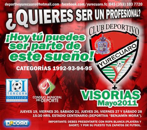 Yurecuaro Club De Futbol De Tercera DivisiÓn Visorias Para Ser
