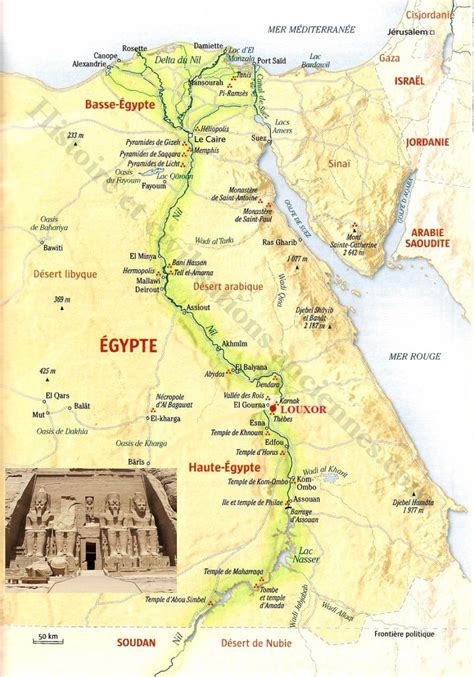 Carte De L Egypte Et Des Sites Antiques Principaux Histoire Et Civilisations Anciennes