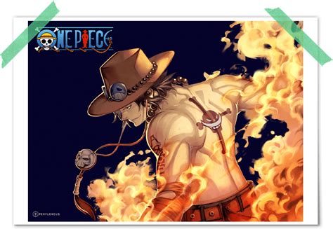 One Piece Portgas D Ace Fire Poster Ace One Piece 3d Clipart Large