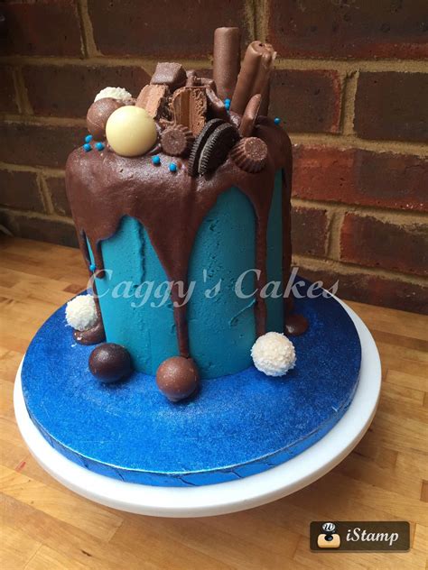 Chocolate Ganache Drip Drip With Blue Buttercream And Lots Of